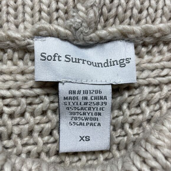 Soft Surroundings Wool Alpaca Blend Cowl Neck Knit Sweater Cream Women's Size XS - Picture 9 of 10